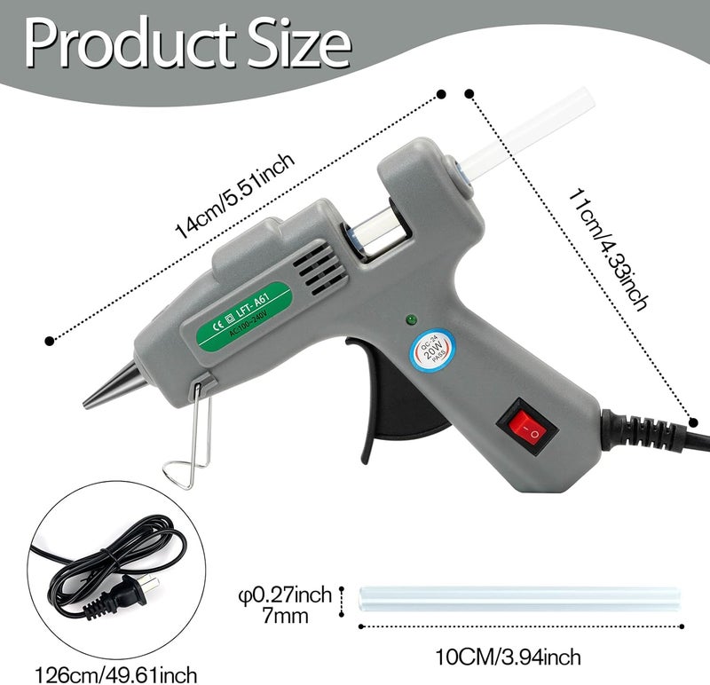 SUJADE Mini Hot Glue Gun Kit with 30 Glue Sticks - Fast Preheating Hot Melt Gun, High Temp for School Crafts DIY Arts and Quick Home Repairs(Grey) - Image 4
